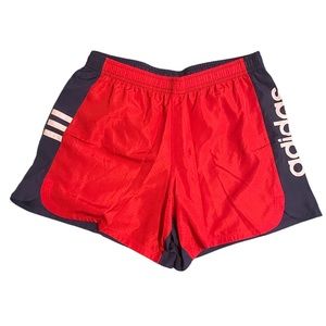 Adidas Youth Large Navy Blue & Red Athletic Shorts